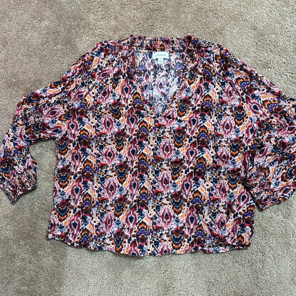 Evereve Ikat shirt size L